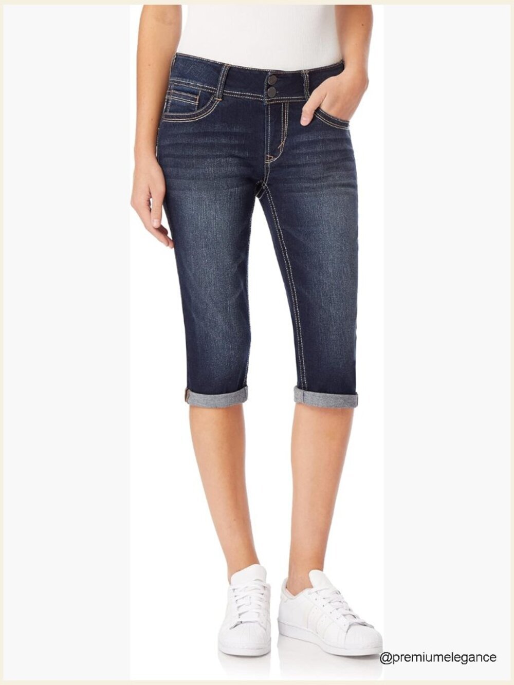 Mid-Rise Capri Skinny Jeans Stretch Juniors